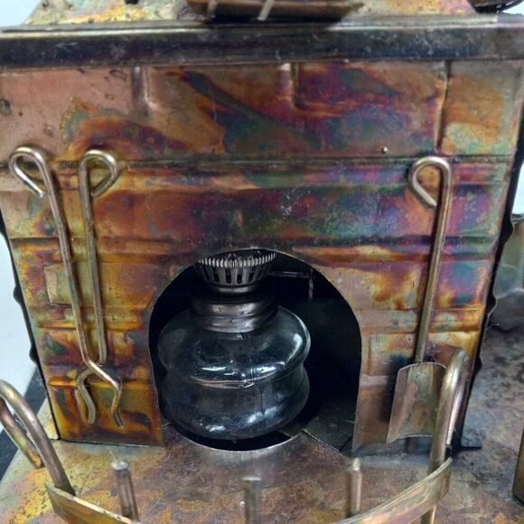 Copper Fireplace Christmas Tree and Packages Music box Cottagecore Countrycore - Picture 7 of 9